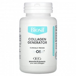 BioSil, Collagen Generator, средство для стимулирования производства коллагена, 60 капсул с жидкостью