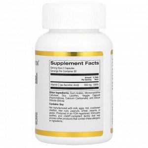 California Gold Nutrition, липосомальный витамин C, 500 мг, 60 растительных капсул (250 мг в 1 капсуле)
