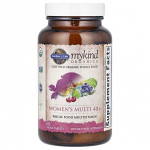 Garden of Life, MyKind Organics, мультивитамины для женщин старше 40 лет, 60 веганских таблеток