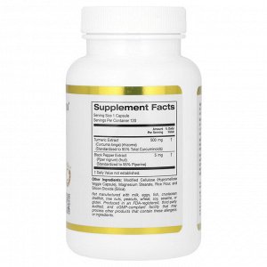 California Gold Nutrition, Curcumin C3 Complex с экстрактом BioPerine, 500 мг, 120 растительных капсул