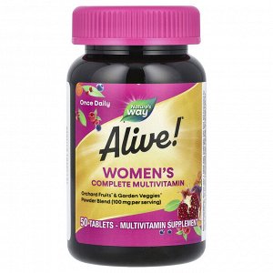 iherb Nature&#039;s Way, Alive!, мультивитаминный комплекс для женщин, 50 таблеток