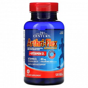 21st Century, Arthri-Flex Advantage с витамином D3, 120 таблеток, покрытых оболочкой