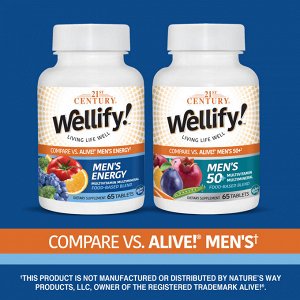 21st Century, Wellify, энергетические мультивитамины и мультиминералы для мужчин, 65 таблеток