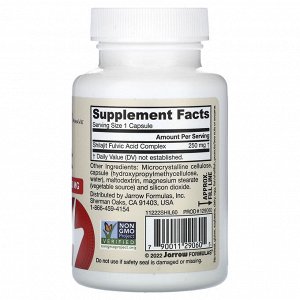 Jarrow Formulas, веганский комплекс фульвовых кислот мумие, 250 мг, 60 растительных капсул