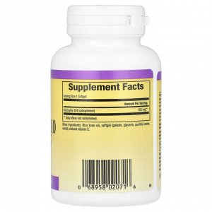 Natural Factors, коэнзим Q10, 100 мг, 60 мягких таблеток