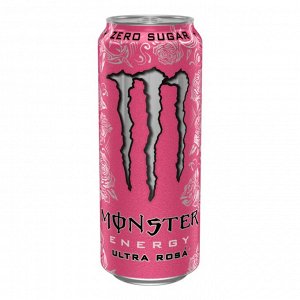 Энергетический напиток со вкусом сока фруктов и розы Monster Energy Ultra Rosa Zero Монстр Ультра Роса Зеро 500 мл
