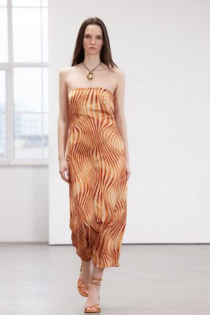 Атласное платье макси с деталью на спине и плиткой, ограниченная серия