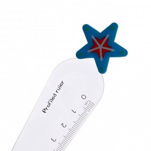 Линейка 12 см "Звезда", пластик, МИКС