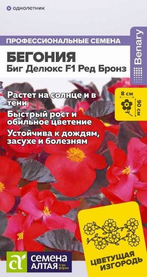 Цветы Бегония Биг Делюкс F1 Ред бронз/Сем Алт/цп 3 шт. НОВИНКА