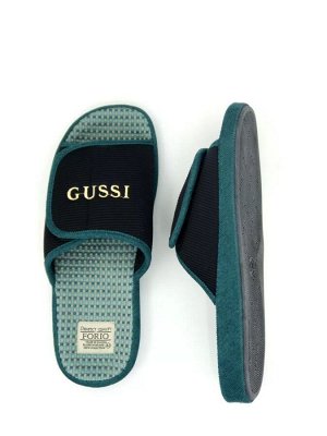Тапочки мужские с детализированной ироничной вышивкой "GUSSI"