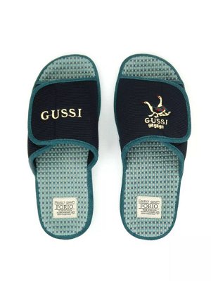 Тапочки мужские с детализированной ироничной вышивкой "GUSSI"