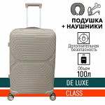 Чемодан на колесах из полипропилена для путешествий ударопрочный, лёгкий, кодовый замок, телескопическая ручка, ZDRASTi Travel , размер L, 28&quot; дюймов, 100л (В ПОДАРОК подушка+наушники)