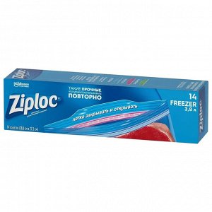 Ziploc пакеты для хранения и заморозки, 14шт (26.8x27.3 см)