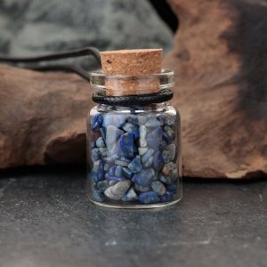 Сувенир-бутылка с натуральными камнями "Лазурит", 3х2см