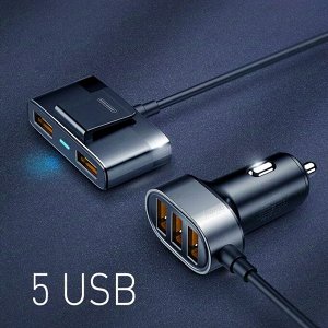 Зарядное устройство в прикуриватель Joyroom USB Car Charger, 12/24В, 5xUSB (5В, 3.1/6.3А), кабель 150см, арт. JR-CL03