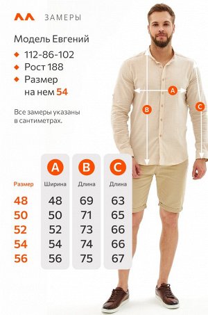 Мужская льняная рубашка с воротником-стойкой Happyfox