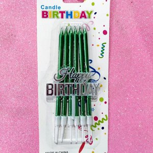 Набор свечей для торта "Happy Birthday" 6шт.