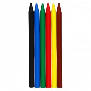 Мелки пластиковые 6 цветов ErichKrause, диаметр 7 мм, заточенные
