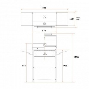 Мангал Family Optima BBQ FOB 2000, 2 мм, 133.2x44.1x111 см