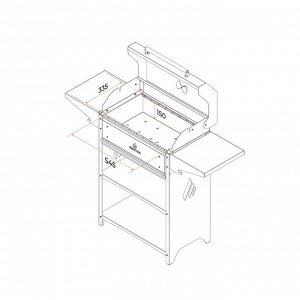 Мангал Family Optima BBQ FOB 2000, 2 мм, 133.2x44.1x111 см