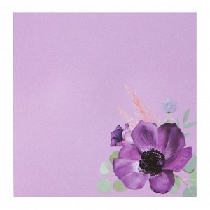 Блок с липким краем бумажный 75х75 мм, ErichKrause, "Pastel Bloom", 50 листов, фиолетовый