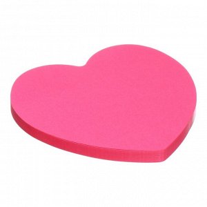 Блок с липким краем бумажный 70x70мм, ErichKrause "Heart Neon", 50 листов, розовый