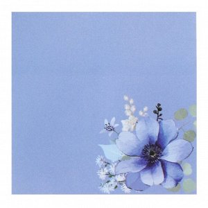 Блок с липким краем бумажный 75х75 мм, ErichKrause "Pastel Bloom", 50 листов, синий