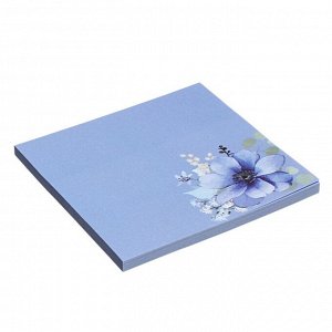 Блок с липким краем бумажный 75х75 мм, ErichKrause "Pastel Bloom", 50 листов, синий
