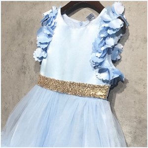Платье Платье праздничное для девочки. Цвет: голубой. Материал: алас, фатин. Подкладка: хлопок.