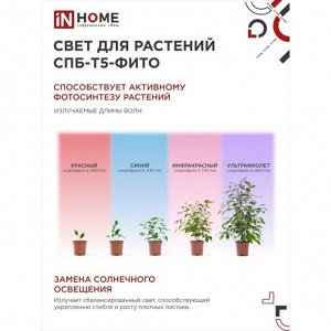 Фитосветильник светодиодный IN HOME, 10 Вт, 230 B, 570 мм, СПБ-Т5-ФИТО