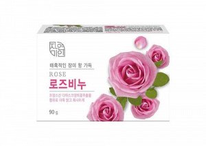 Успокаивающее и увлажняющее туалетное мыло с экстрактом дамасской розы "Rose Beauty Soap" кусок 90 г / 48