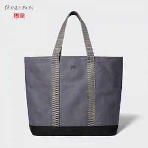UNIQLO - стильная большая сумка из хлопка - 07 GRAY