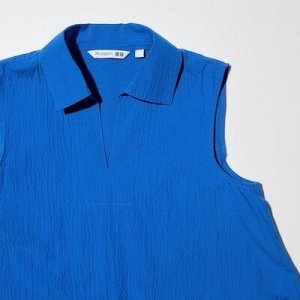 UNIQLO - платье из жатого хлопка без рукавов - 65 BLUE