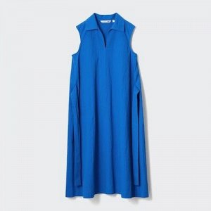 UNIQLO - платье из жатого хлопка без рукавов - 65 BLUE