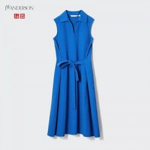 UNIQLO - платье из жатого хлопка без рукавов - 65 BLUE