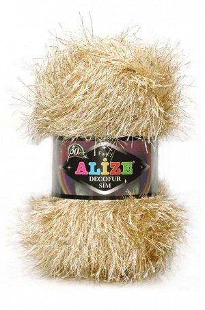 Пряжа Alize DECOFUR SIM 20% металлик, 80% полиэстер, 100 м, 100 г