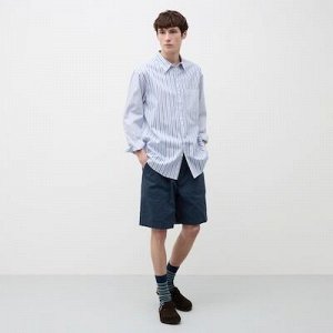 UNIQLO - рубашка оверсайз из тонкого хлопка - 64 BLUE