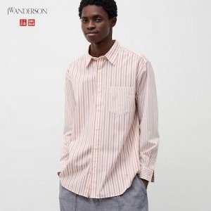 UNIQLO - рубашка оверсайз из тонкого хлопка - 12 PINK