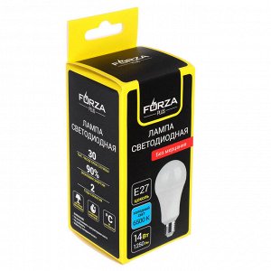FORZA Лампа светодиодная A60 14 Вт, Е27, 1250 Лм, 6500 К, 175-265 В, Ra>80, IRF