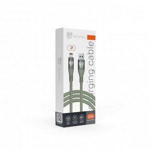 BY Кабель для зарядки Flexi iP, 1 м, 3А, Быстрая зарядка, зеленый