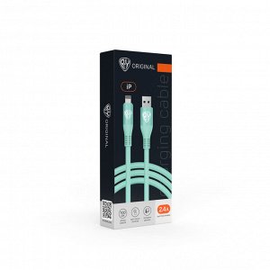 BY Кабель для зарядки Flexi iP, 1 м, 2.4А, Быстрая зарядка, бирюзовый