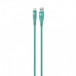 BY Кабель для зарядки Flexi iP, 1 м, 2.4А, Быстрая зарядка, бирюзовый