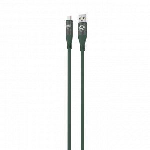 BY Кабель для зарядки Flexi Type-C, 1 м, 3А, Быстрая зарядка QC3.0, зеленый