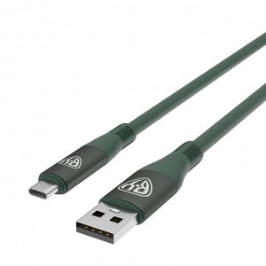 BY Кабель для зарядки Flexi Type-C, 1 м, 3А, Быстрая зарядка QC3.0, зеленый