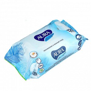 Туалетная бумага влажная AURA Ultra Comfort без крышки, 120шт