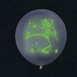 Набор флуоресцентных шаров, 3 шт, 12", арт 2, 4 дизайна