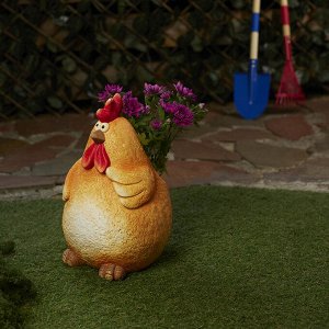 INBLOOM Фигура-кашпо садовая Курица 32,5x23x21,5см, магнезия