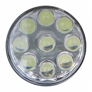 ЕРМАК Фонарик металлический, 9 LED, 3хAАA, 9х2,6см, алюминий