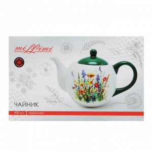 MILLIMI Полевые цветы Чайник, 900мл, керамика