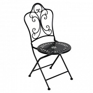 INBLOOM Набор мебели: стол 74x8x61см, стулья 2шт 104x19x40см черный, металл